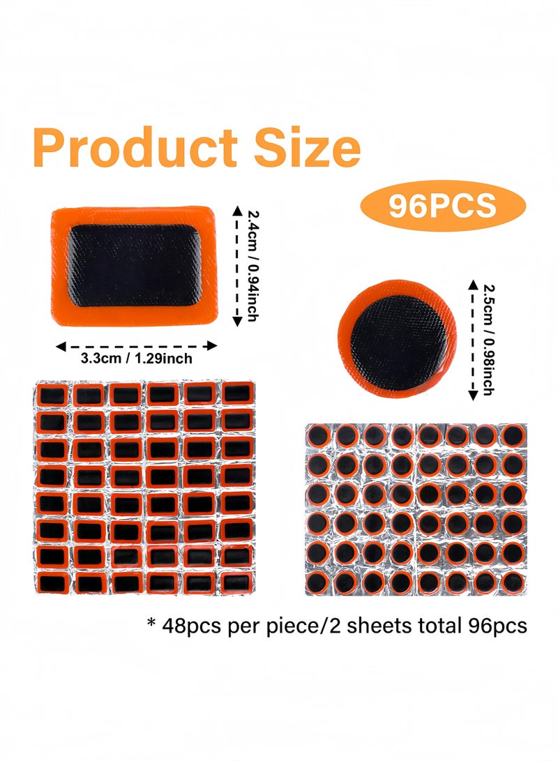 UANIQ Tire Repair Kit 96 PCS Bike Tire Patch Kit Round and Square Bicycle Puncture Repair Patches Portable Tyre Repair for Road MTB and Mountain Bikes (Mega Pack) - Image 2